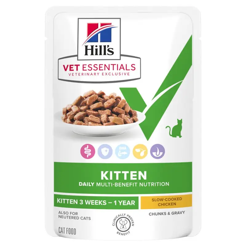 Acheter En Ligne Hill&rsquo;s Vet Essentials Multi-Benefit Kitten – chaton poulet en sauce