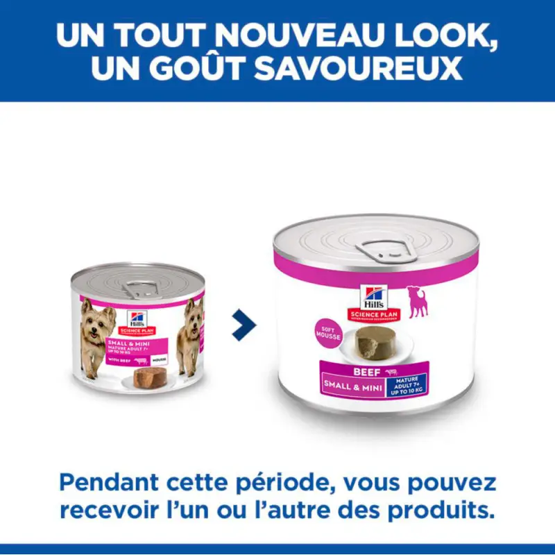 Offre Exclusive Hill&rsquo;s Science Plan Mature Adult 7+ Small & Mini – mousse chien au bœuf