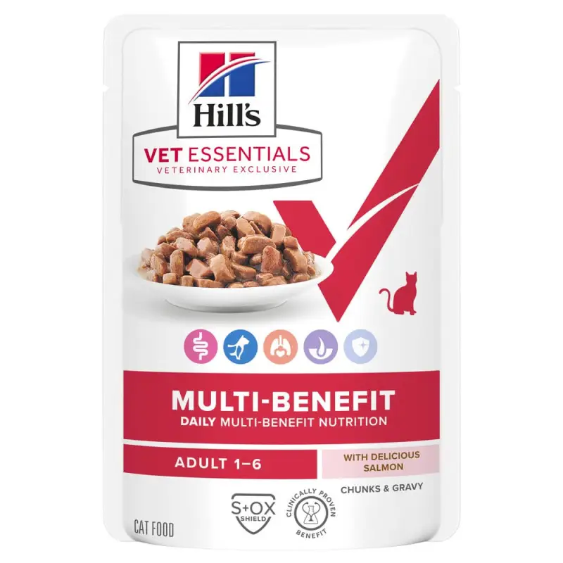 Hill&rsquo;s Vet Essentials Multi-Benefit Adult – chat saumon en sauce Réduction
