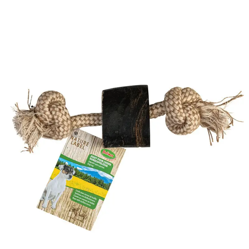 Authentique Jouet corde avec corne pour chien Bubimex