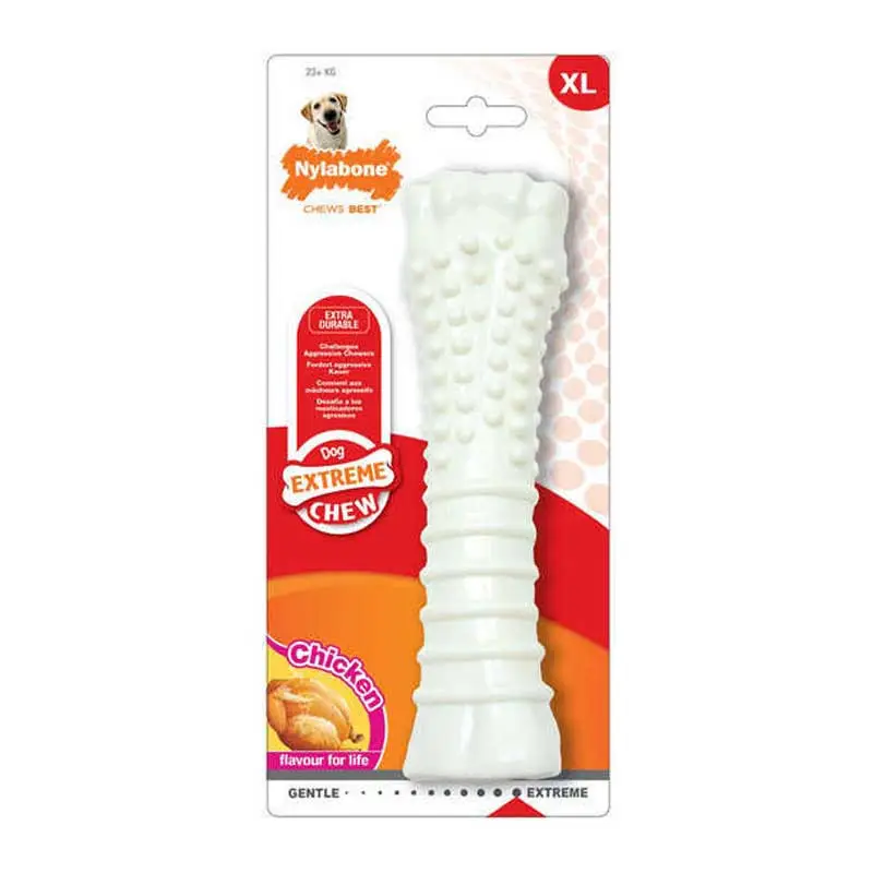 Satisfait Ou Remboursé Jouet os texturé Extreme Chew Chicken Nylabone