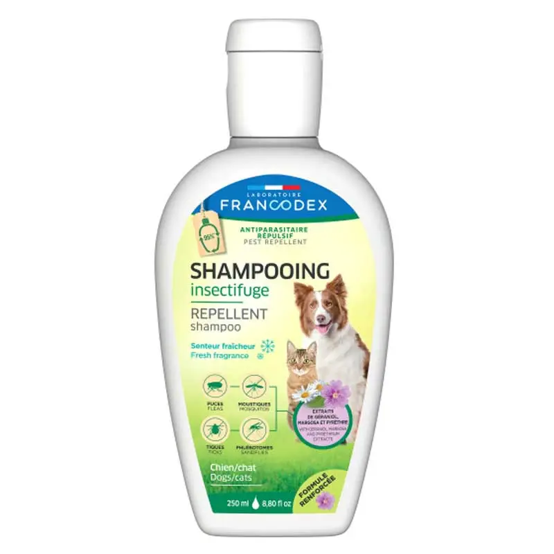 Shampoing insectifuge fraicheur formule renforcée 250ml Francodex Authentique