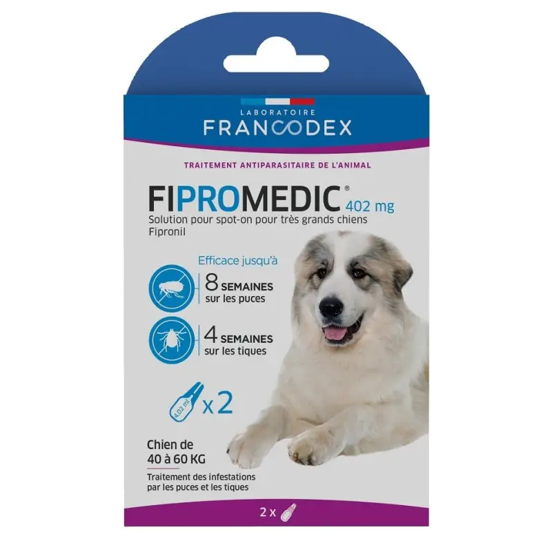 Antiparasitaire Fipromedic très grands chiens x2 Francodex Prix Choc