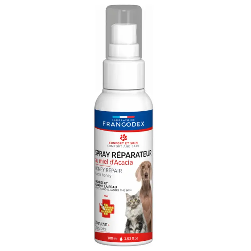 Spray réparateur au miel chien chat 100ml Francodex Bon Marché