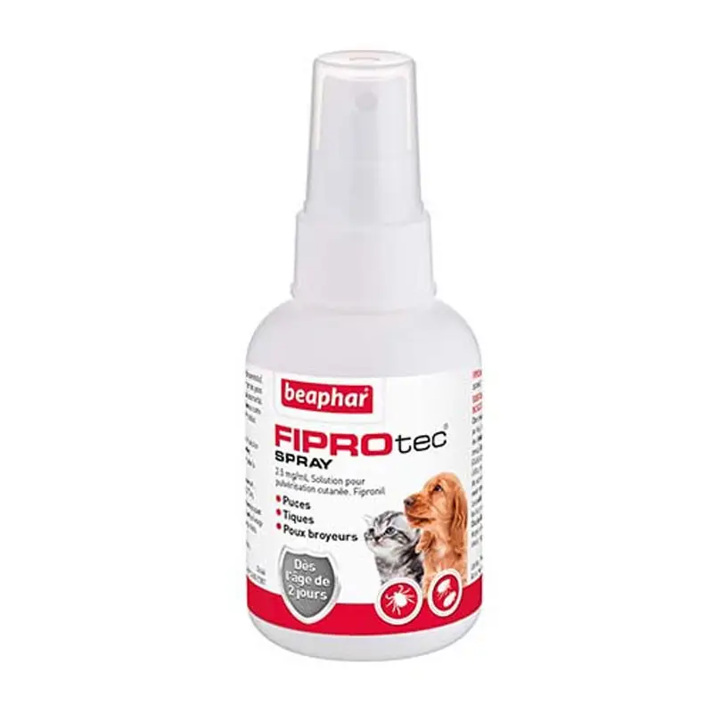 Spray antiparasitaires chien et chat Fiprotec 100ml Béaphar Populaire