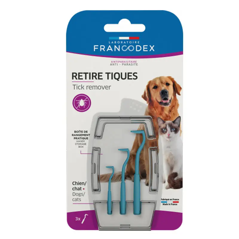 Bon Marché Retire tiques 3 crochets chien et chat Francodex