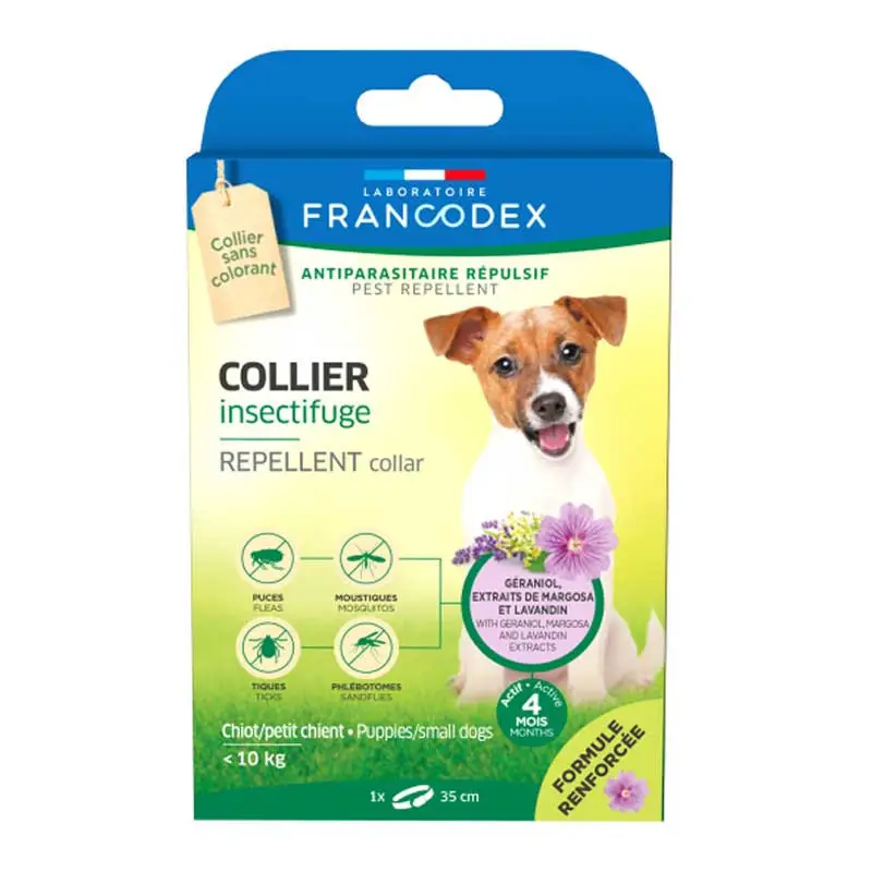 Collier insectifuge formule renforcée chiot et petit chien Francodex Bon Plan