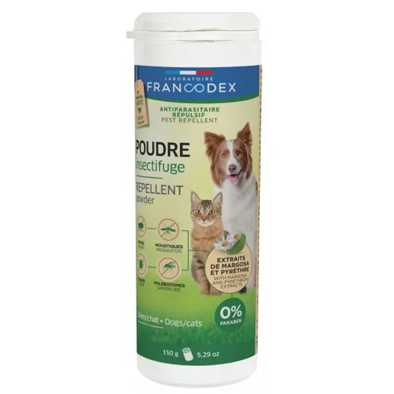 Poudre insectifuge pour chiens et chats 150g Francodex Must-Have